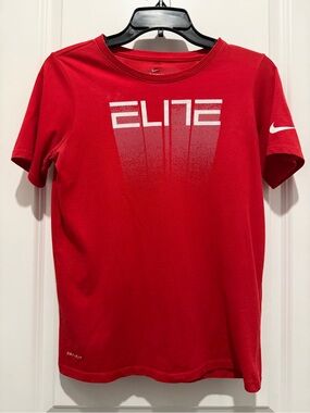 Nike Red 'ELITE' Graphic Short Sleeve Tee